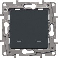 Выключатель с подсветкой без рамки Legrand Etika 2-кл. антрацит картинка